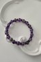 Certified 8 mm Zircon Stone, Amethyst, Hematite Natural Stone Bracelet - 2