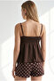 Women's Brown Adjustable Strap Bow Detailed Pera Linen Blouse Blz-19003371 - 5
