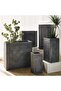 Avia Polyresin Rectangle Planter 40x40x80cm - Grey - 3