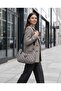 Gray Monogram Printed Women's Shoulder and Handbag - 2