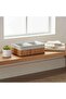 Libby 5-piece Set Bamboo Rentangular Storage Organiser With Fabric Liner - 36x26x12cm - Natural