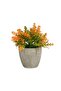 Artificial Wheat Leaf Potted Plant H10cm - Orange - 2