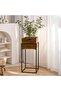 Koa Wooden Planter With Metal Stand 38x38x78cm -natural