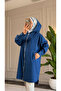 6540 - Stylish Comfortable Zippered Hooded Long Loose Women's Slim Denim Cap Tunic - 4