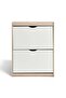 Maguri Shoe Rack 12 Pairs With 2 Door - White & Natural - 5