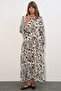Women's Lilyum Fabric Long Hijab Dress 1513 - Anthracite - 2