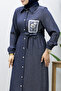 Workmanship Detailed Belted Waist Tunic Tsd260240 Dark Blue - 4