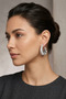 Shining Stone Evening Dress Ellipsse Hoop Earrings 3 Cm.