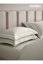 100% Cotton Queen Flat Bedsheet with 2 Pillow covers - 300Tc Urban Grid - Ivory - 6