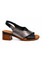 Mila Black Silver Detailed Genuine Leather Women's Sandals - 2