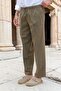 Sports Sweatpants Elastic Waist Cotton Thin Summer Fabric Large Size (Khaki) - 2