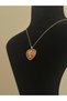 Star Detailed Heart Shaped Stone Gold Necklace