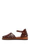 Women's Brown Ankle Buckle Leather Bodrum Sandals 26Sfd333618 - 3