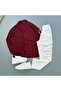 Women's Men's Summer Linen Crinkle Fabric Long Sleeve Shirt 2 Piece Wrap Set - 2