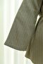 Side Collared, Buttoned, Striped, Lace-Up Crinkle Shirt -Khaki - 8