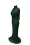 Linear Sequin Embroidered V-Neck Evening Dress - 3