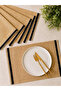 Linen Black Striped Etamine Fabric, American Service Set of 6 - 2