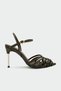 Wonder Women's Green Heeled Shoes with Special Cut Detail