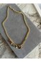 Colorful Stone Charm Detailed Gold Chain Necklace Women's Necklace - 3