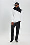 Men's Ecru Cotton Slim Fit Crew Neck Jacquard Stretch T-Shirt - 3