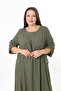 Women's Woven Whiscone Large Size Dress - 7