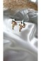 Women's Gold Color Colorful Drop Stone Dangle Bow Earrings - 2