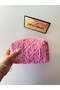 Women's Pink Quilted Makeup Bag Travel Cosmetic Organizer - 2
