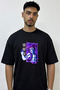 Akaza Design Printed Oversize Black T-Shirt