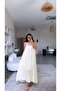 Butter Yellow Romantic Cotton Long Dress with Straps - 3