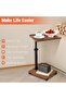 Smart C Table End Table Adjustable Height, 360°Swivel TV Tray Tables for Small Spaces, Couch Tables That Slide Under Sofa with Wheels Side Tables for Eating on Couch for Living Room Bedroom - 4