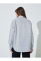 White Striped Oversized Casual Shirt - 5