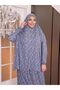 Women's Prayer Gown - Two-Piece Flower-Patterned Seasonal Sweat-Proof Jersey Fabric - Comfortable Fit - 3