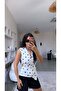 White Double-Breasted Polka Dot Blouse with Accessories - 2