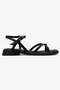 Women's Sandals with Crossed Straps between the Toes Black Yanki - 2