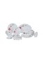 50 Pcs Opalware Dinner Set, RF10200 | Assorted Design | Lightweight, Beautiful Design Opal Dishes Sets Service for 6 Pink/Blue