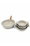 Terra Wok Set 4 Piece Cast Granite Saucepan and Wok Pan Set 18-20-22 cm Saucepan 28 cm Wok Pan Cappuccino - 3