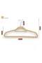 24-Pieces Velvet Elegent Designed Hanger Set Beige 45cm - 3