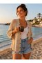 Hand Knitted Hexagonal Motif Bohemian Cardigan – Vintage Granny Square Women's Cardigan Size XL - 4