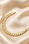 Jewelry Women's Stoned Geometric Plate Detailed Tarnish Resistant Steel Bracelet Gold Color 1129 - 4