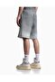 Men's Regular Cut Elastic Waistband Double Jersey Fabric Gray Shorts & Bermuda - 3