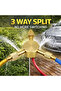 Brass 3-Way Air Hose Splitter Connector, Universal Tire Inflator Quick Coupler Adapter for Air Compressor, Car Tire Inflation Valve Distributor - 2