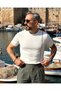 Men's Stripe Detailed Old Money Style Crew Neck Knitwear T-Shirt - 7