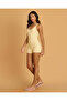 Women Yellow Sleeveless Unitard Swimsuit - 2