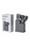 19-Piece Silicone Kitchenware Set with 11 Utensils, 6 Knives, Cutting Board & Holder - 2