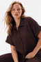 Premium Textured Patterned Wrinkled Fabric Women's Shirt and Pants Set - 4