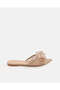 Women Beige Bow Detail Flat Mules