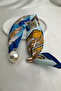 Colorful Kayak Pattern Pearl Detail Scarf Necklace (45cm) - 4