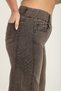 Plus Size Denim Stoned High Waist Wide Leg Women's Trousers - 4