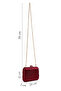 Women's Burgundy Long Chain Strap Stoned Mini Portfolio Evening Dress Bag 26Pbd2739Ts - 2