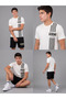 Boy's Printed T-Shirt Shorts Modern Line Patterned Set (Casual Summer Sportswear) - 3